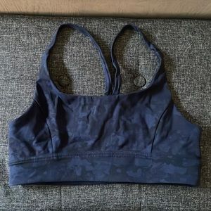 Rare navy camp lulu sports bra sz 10